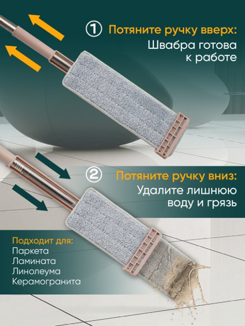 Швабра с вертикальным отжимом TD 0645, фото 2 из 52