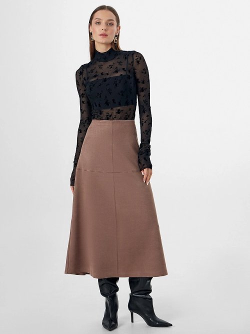 Юбка женская бежевая "под замшу", фото 5 из 5