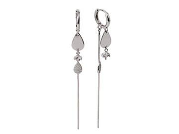 Серьги длинные, серебро 925 проба, вставка фианит