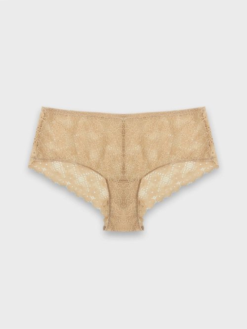 Трусы шорты женские бежевые кружевные, фото 9 из 26