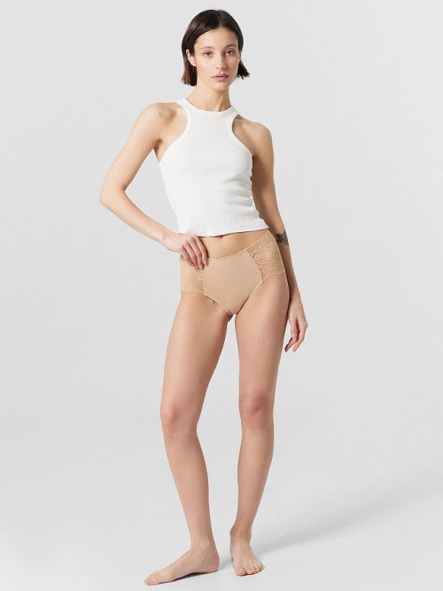 Трусы макси женские бежевые, в наборе, 2 шт, фото 3 из 30