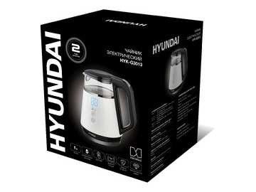 Электрический чайник Hyundai HYK-G3013 белый/черный (стекло) в Барановичах 5 элемент