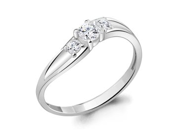 Кольцо декоративное Aquamarine, серебро 925 проба, вставка фианит в Сморгони 7 Карат