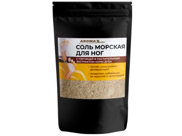Соль морская для ног AROMA'Saules "С горчицей и растительным экстрактом коры дуба", 400 г