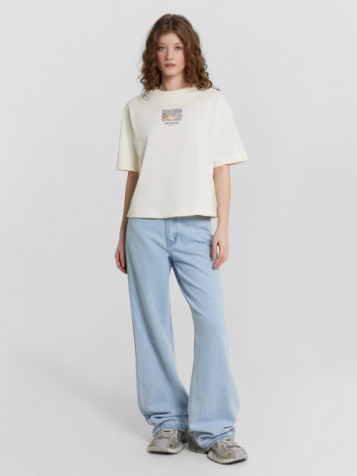 Футболка женская кремовая с принтом из коллекции Art U Wear, фото 4 из 30