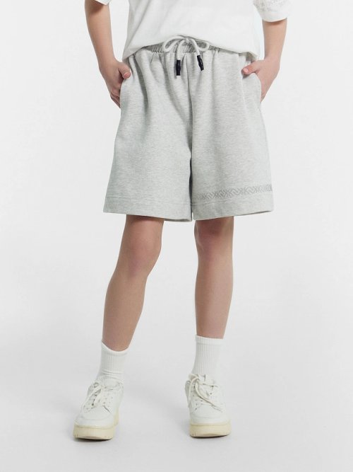 Шорты для девочек серые с печатью, фото 2 из 6