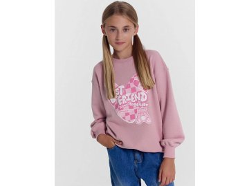 Джемпер для девочек розовый с печатью Марк Формель