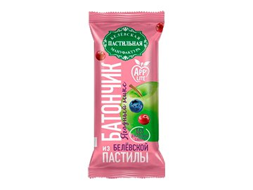 Батончик из Белевской яблочной пастилы ягодное ассорти без сахара 35 г