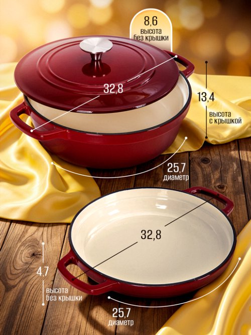 Жаровня чугунная эмалированная Gourmet, фото 2 из 18