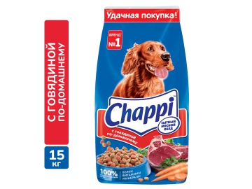Корм Chappi для взрослых собак всех пород, говядина по-домашнему, 15 кг в Молодечно Зообазар