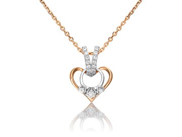 Подвеска декоративная Platina Jewelry, красное золото 585 проба, вставка фианит