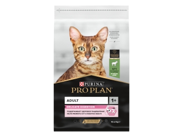 Корм Purina Pro Plan для взрослых кошек с чувствительным пищеварением или особым предпочтением в еде, с высоким содержанием ягненка, 10 кг