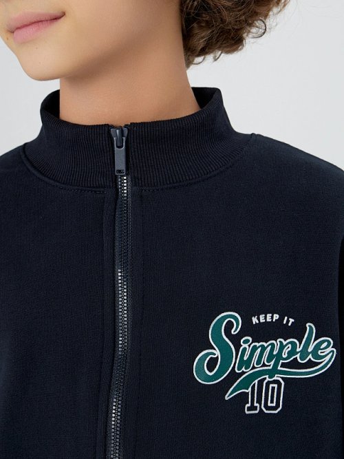 Толстовка для мальчиков синяя на молнии, фото 4 из 7