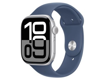 Apple Watch Series 10 46 мм (серебристый корпус, синий ремешок) в Минске МТС