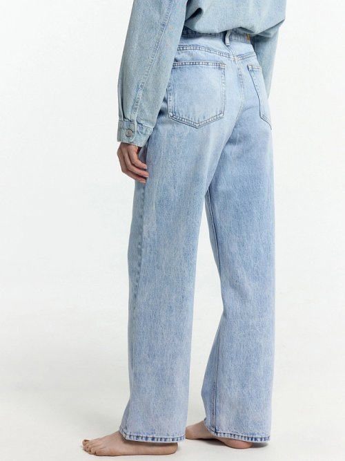 Брюки женские джинсовые wide leg голубые, фото 5 из 6
