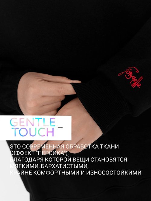 Теплое худи женское черное с начесом, фото 2 из 45