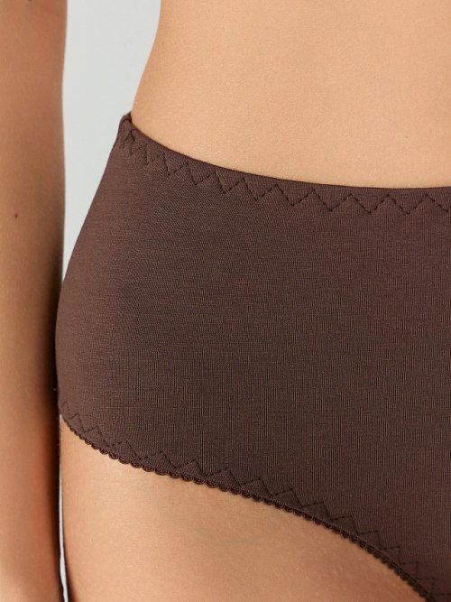 Трусы женские с высокой посадкой коричневые, фото 5 из 8