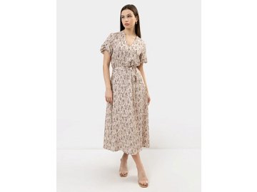 Платье женское миди в бежевом оттенке с цветочным принтом Марк Формель