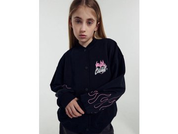 Толстовка для девочек черная с печатью