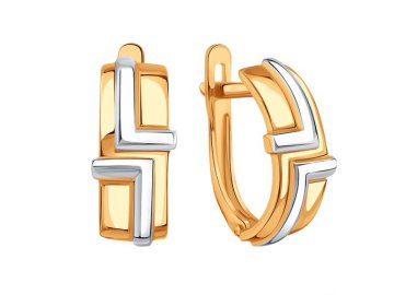 Серьги с английским замком Karatov, красное золото 585 проба