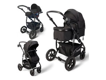 Коляска детская BubaGo Zoom BG 196-1 (3в1, Черный)