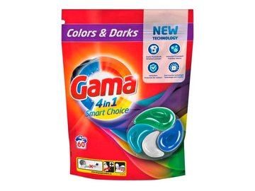 Капсулы GAMA для стирки цветного и темного белья  4-в-1, 60 шт