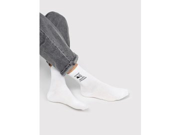 Высокие мужские носки белого цвета со значком отключения звука Марк Формель