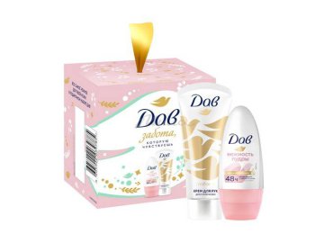 Подарочный набор ДАВ Антиперспирант шариковый Нежность пудры, 50 мл + Крем для рук Кокос, 45 мл Мила