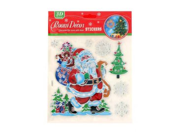 Набор новогодних наклеек на окно, 24 х 22 см, арт. JJ-SDA12