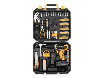 Дрель-шуруповерт Deko DKCD20FU-Li SET 195 (063-4135) с 2-мя АКБ, кейс, набор оснастки