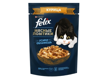 Пауч Purina Felix Мясные ломтики, для взрослых кошек, с курицей, 75 г Зообазар