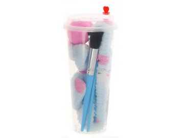 Набор бьюти-аксессуаров ODRI Повязка для волос, 1 шт + спонж для нанесения макияжа, 1 шт + кисточки для макияжа