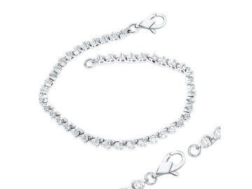 Браслет декоративный 7 Карат, белое золото 585 проба, вставка бриллиант 7 Карат