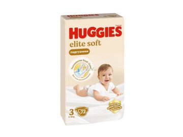 Подгузники детские HUGGIES Elite Soft (5-9 кг), 72 шт