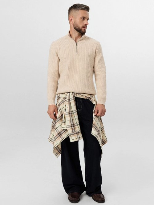 Джемпер на молнии мужской бежевый, фото 9 из 9