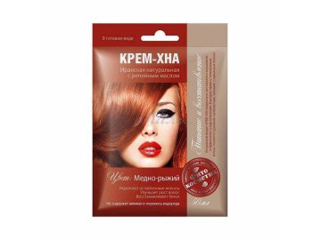 Крем-хна ФИТОКОСМЕТИК в готовом виде с репейным маслом, медно-рыжий, 50 мл