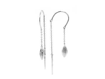 Серьги цепочки, серебро 925 проба, вставка фианит