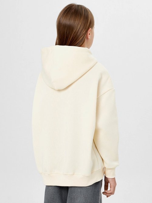 Худи для девочек бежевое с надписью "Chrome love", фото 2 из 8