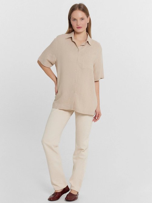 Рубашка женская бежевая, фото 3 из 5