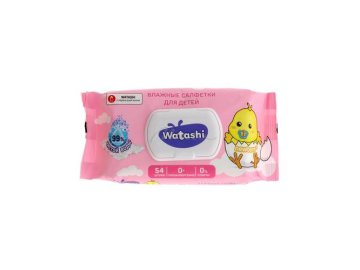 Салфетки влажные WATASHI детские 0+, 54 шт