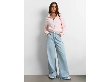 Джинсы женские Wide leg fit голубые с высокой посадкой
