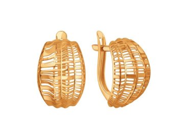 Серьги с английским замком Karatov, красное золото 585 проба