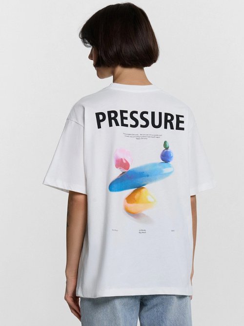 Футболка женская белая с принтом "Pressure", фото 1 из 30