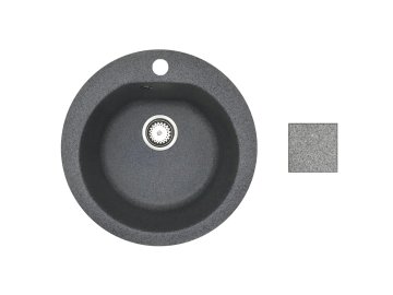 Мойка из каменной крошки NIKA грей 50,5х50,5см. в компл. с сифоном