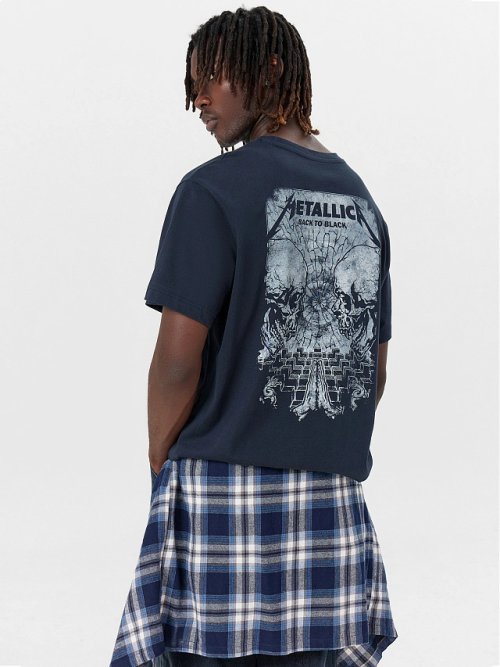 Футболка мужская синяя с принтом "metallica", фото 5 из 5