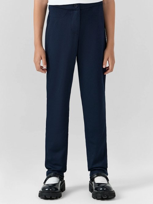 Классические брюки для девочек в темно-синем цвете, фото 1 из 12