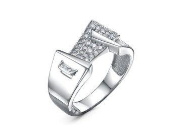 Кольцо декоративное DELTA, серебро 925 проба, вставка фианит