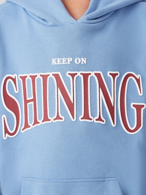 худи для девочек голубое с надписью "keep on shining", фото 5 из 44