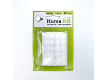 Заглушка самоклеящаяся P1Y12-1 D12 мм, цвет белый (20 шт) HomeKO