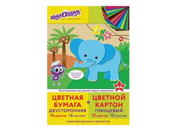 Набор цветного картона и бумаги ЮНЛАНДИЯ 111324